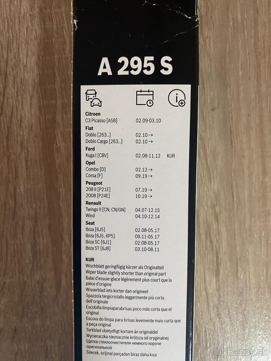 Predám stierače BOSCH A295S - 2