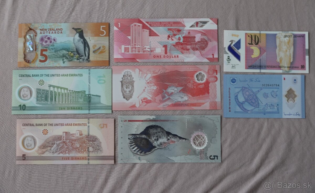 Unc bankovky polymer 8x - 2