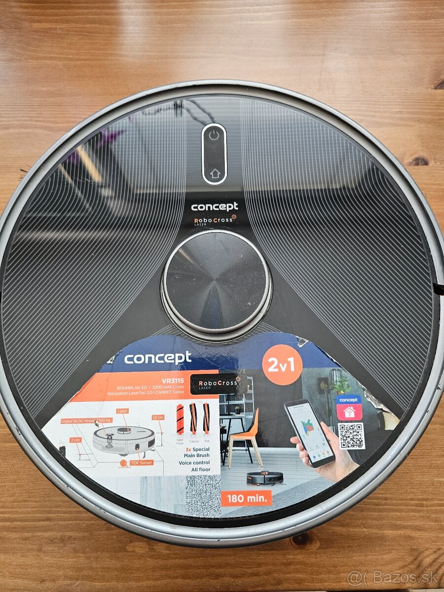 Robotický vysávač s mopom Concept VR3115 RoboCross Laser (To - 2
