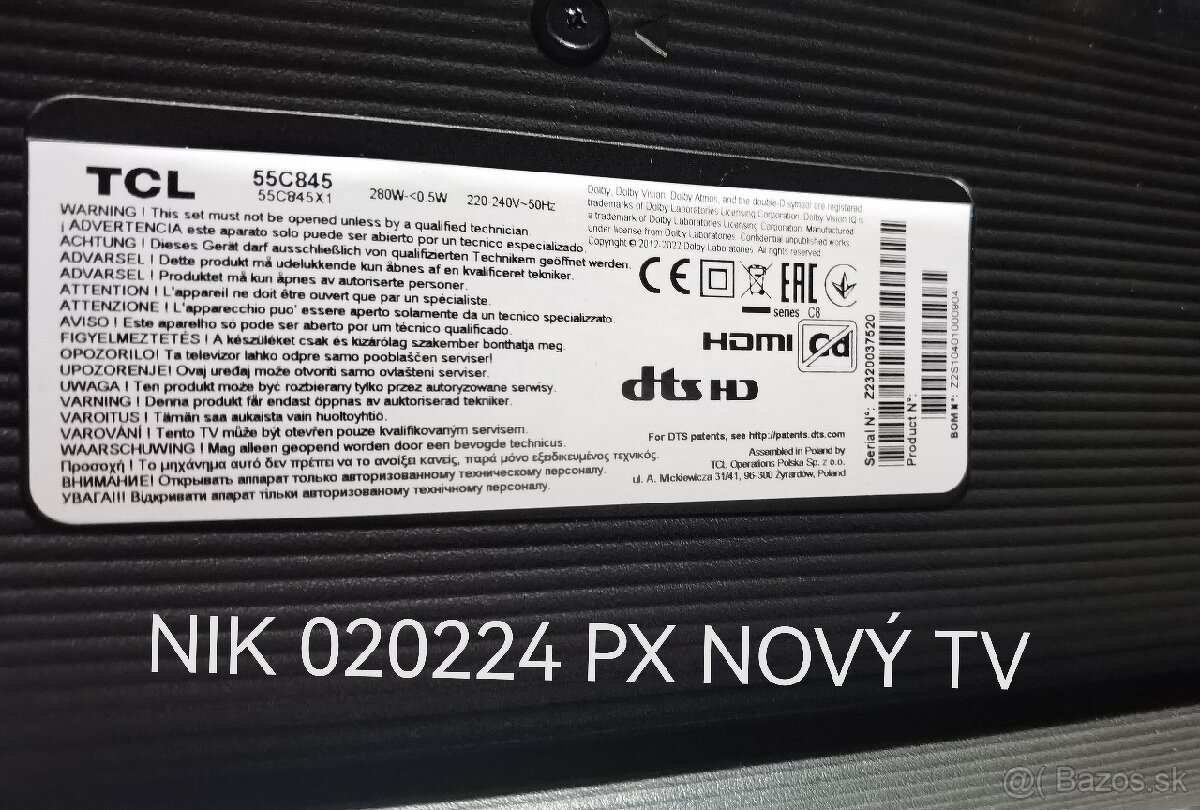 Predám diely z TV s prasklou obrazovkou. - 2