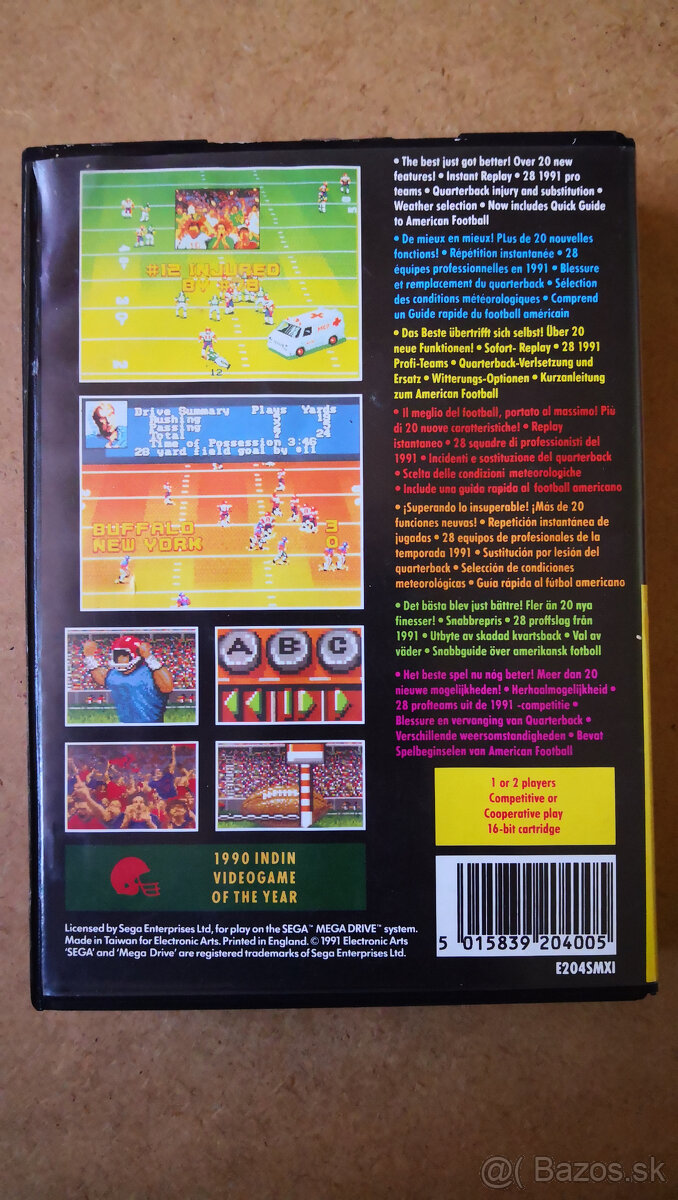SEGA Megadrive hra - John Madden Football '92 (1991) - 2