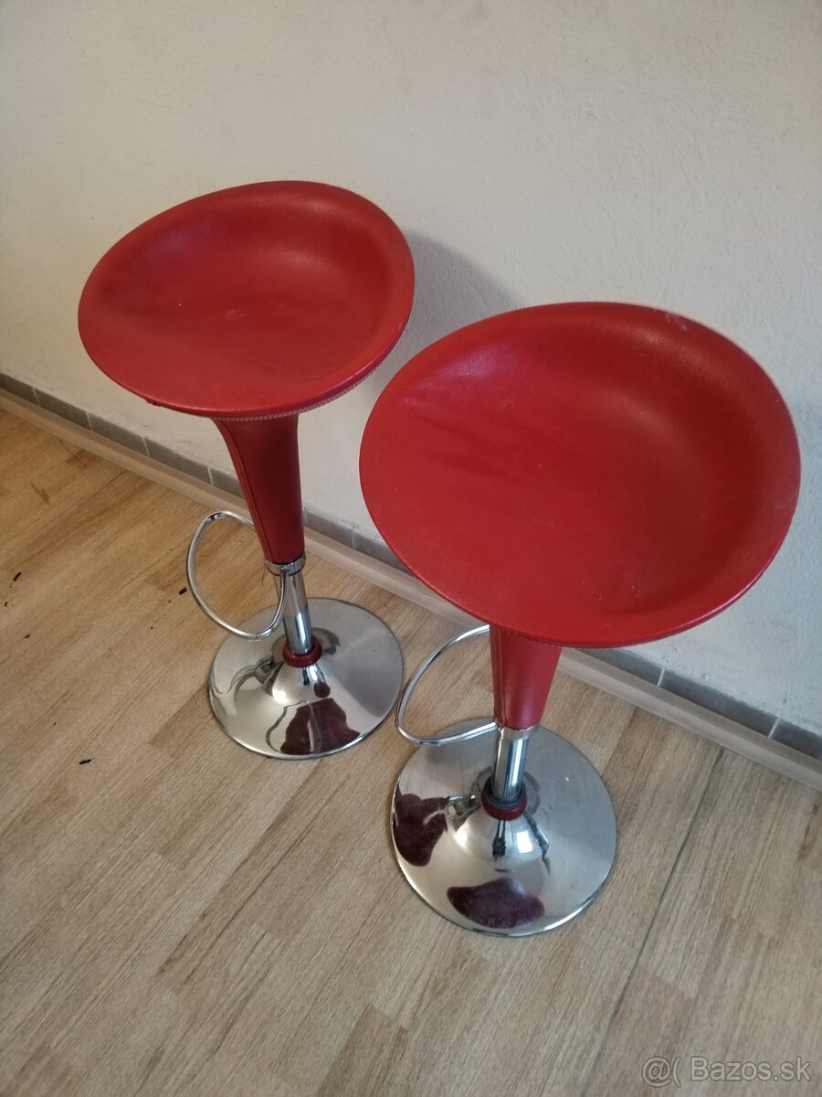 Barová stolička, decentná červená, 2 ks - 2