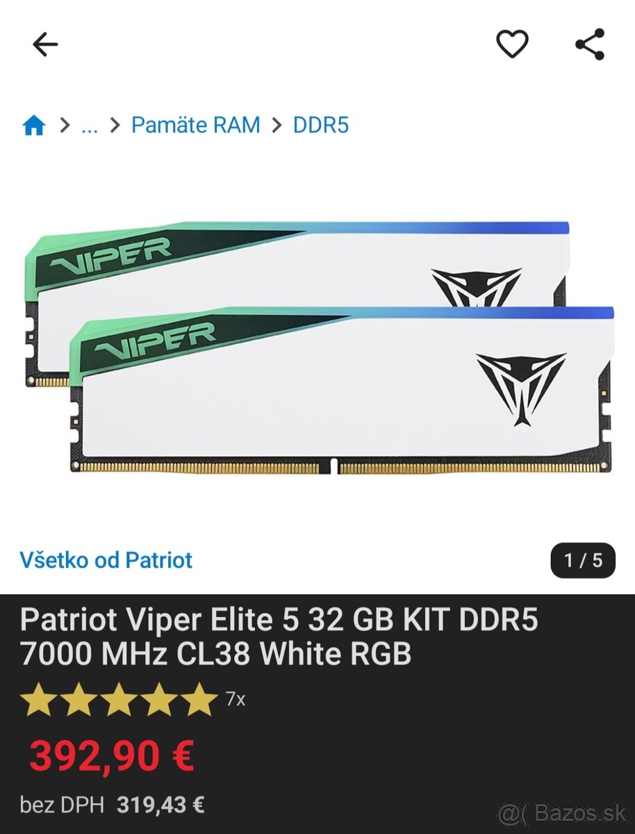 Patriot Viper elite ddr5 2x16gb CL38 - 2