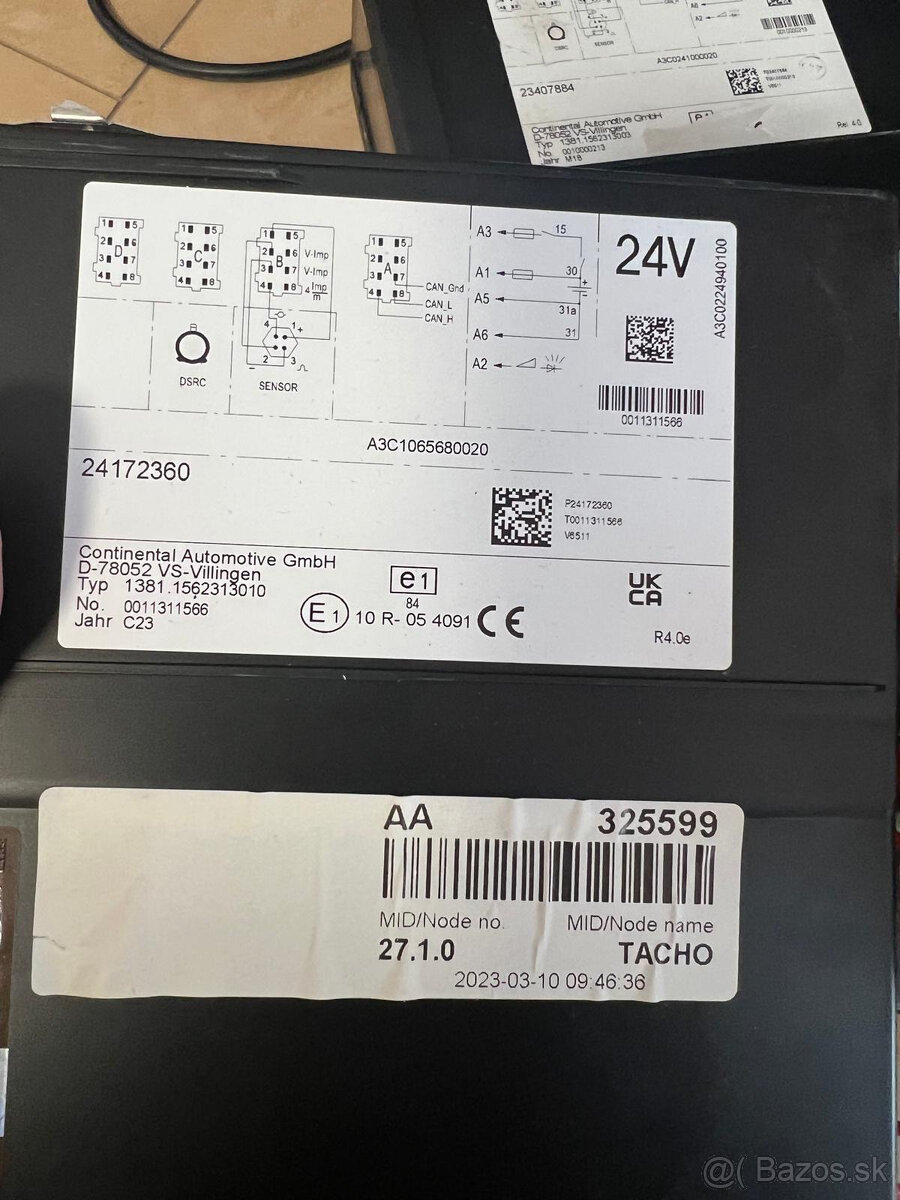 Tachograf na Volvo - 2