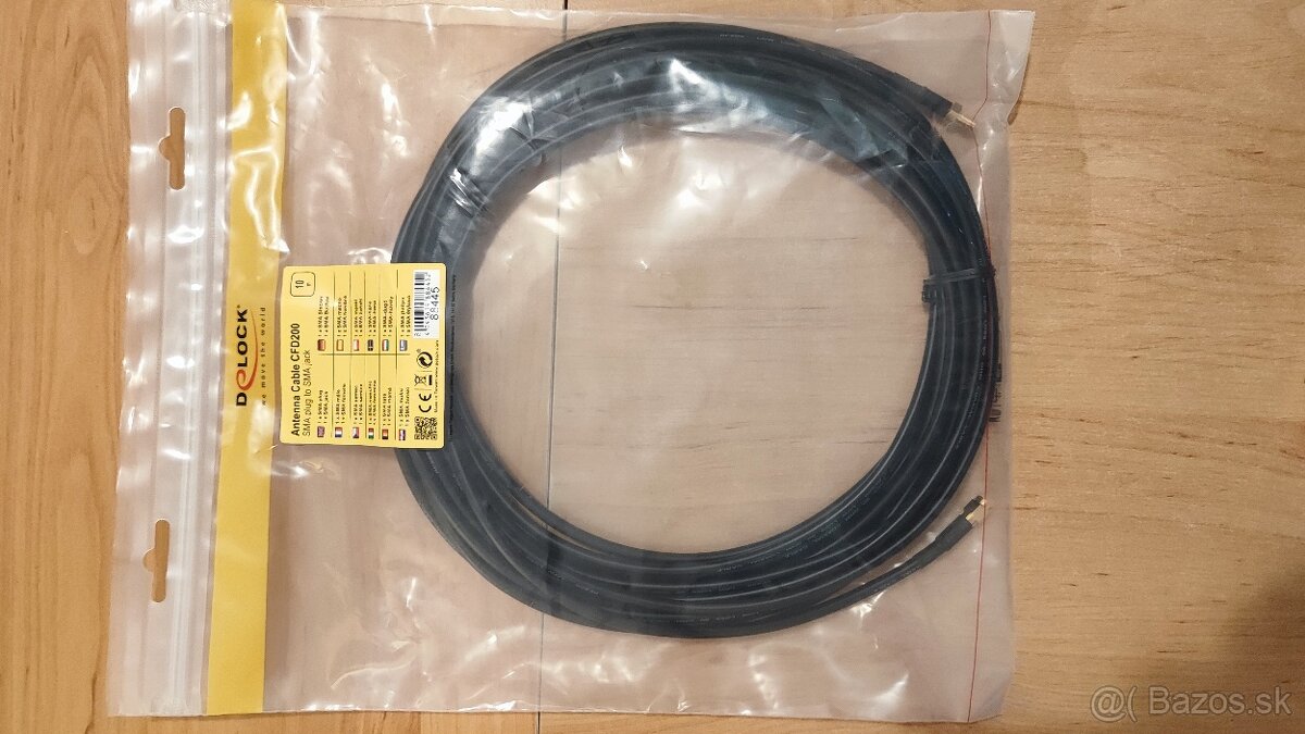 DeLock Antenný kábel SMA Plug - SMA Jack CFD, RF200 10m - 2