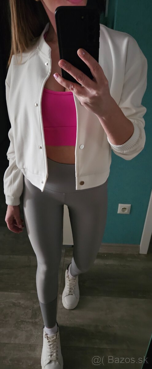 Biela bomber bunda vel.xs/s - 2