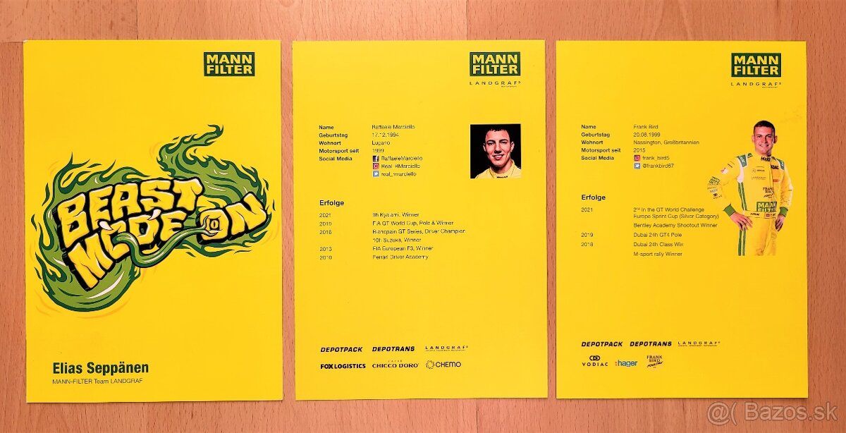 Mercedes AMG GT Mann Filter originální autogramy - 2