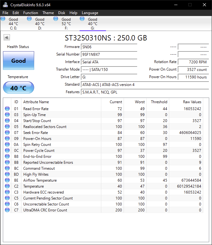 Seagate 250GB SATA HDD (ST3250310NS) - 2