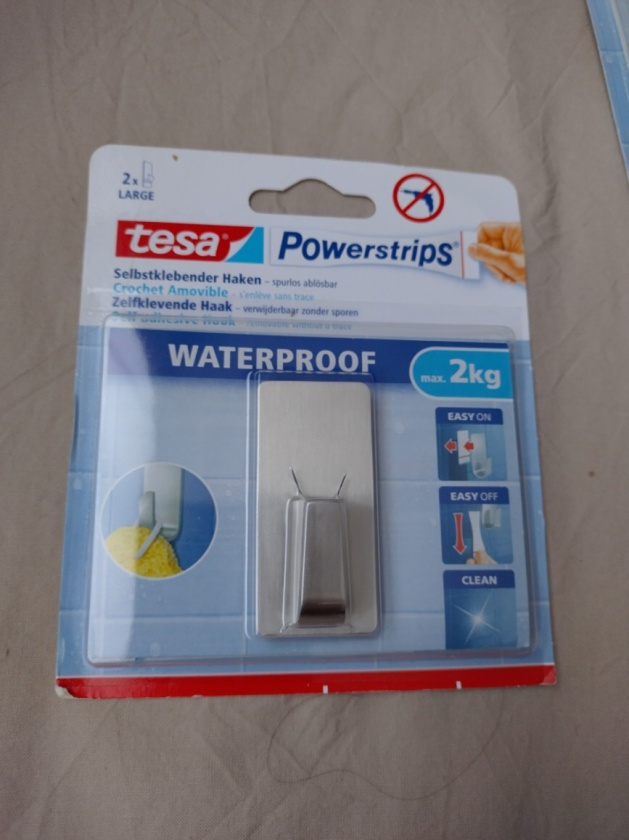 2x vodeodolny samolepiaci hacik na zavesenie bez vrtania - 2