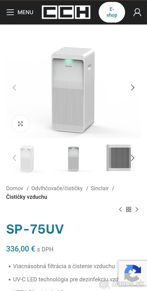 Čistička vzduchu Sinclair SP-75UV - 2