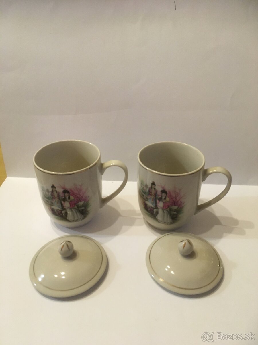 Čínske čajové hrnčeky s viečkom - 2