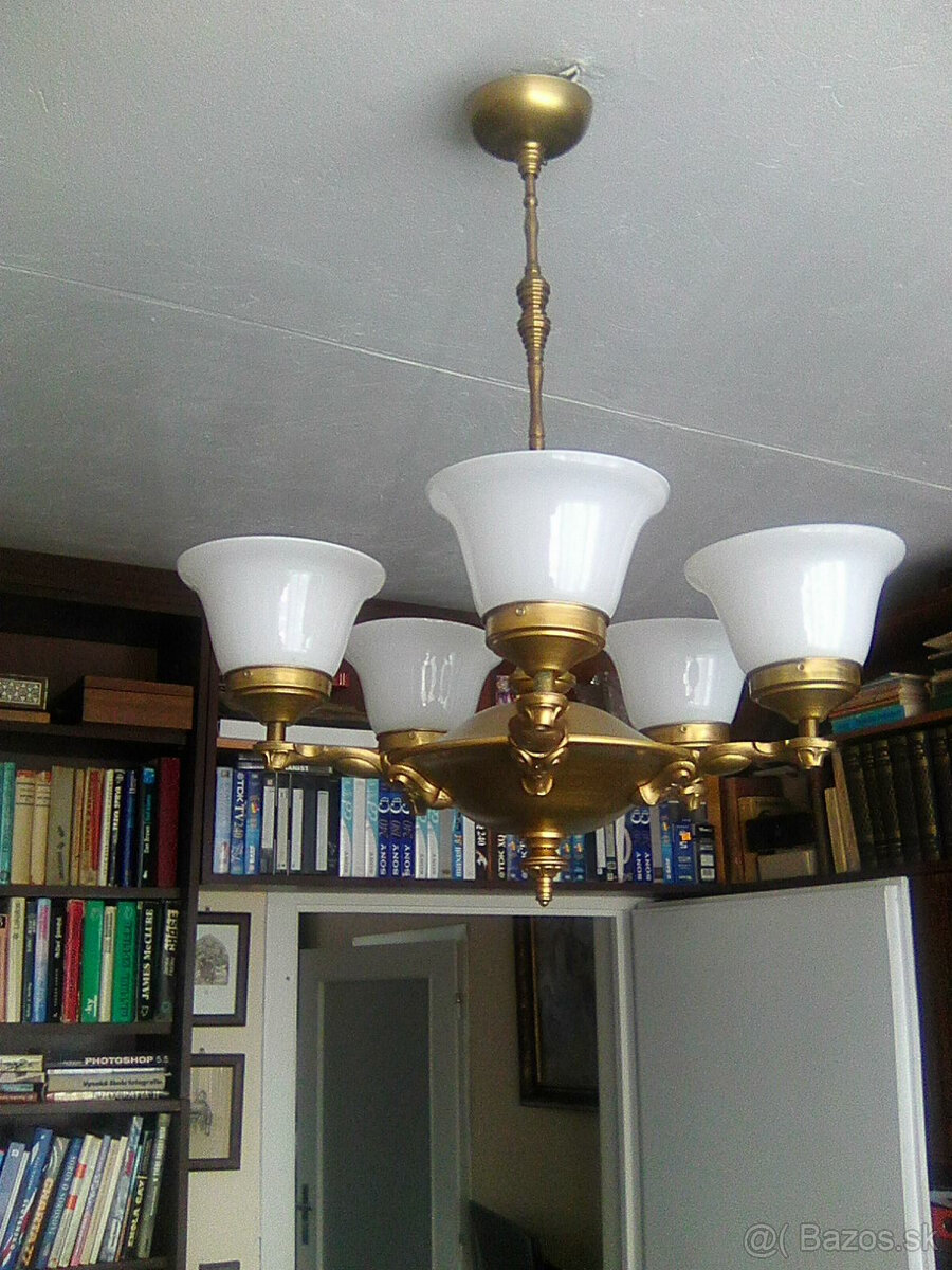 starožitný kovový luster - 2