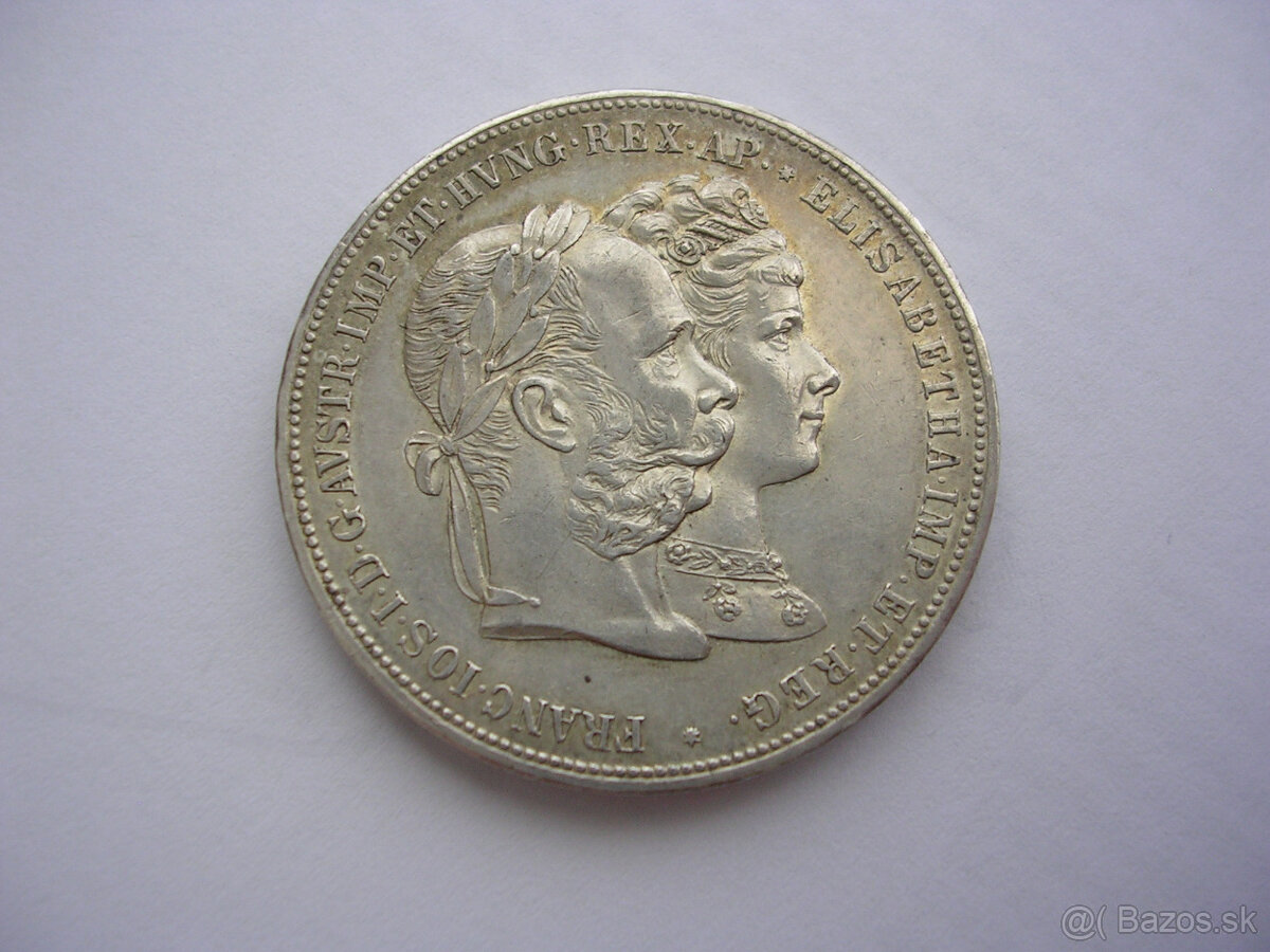 2 zlatník 1879 svadobný FJI. Elisabeth Sissi - 2