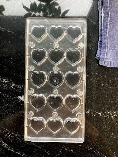 Forma na pralinky čokoládu magnetická srdce - 2