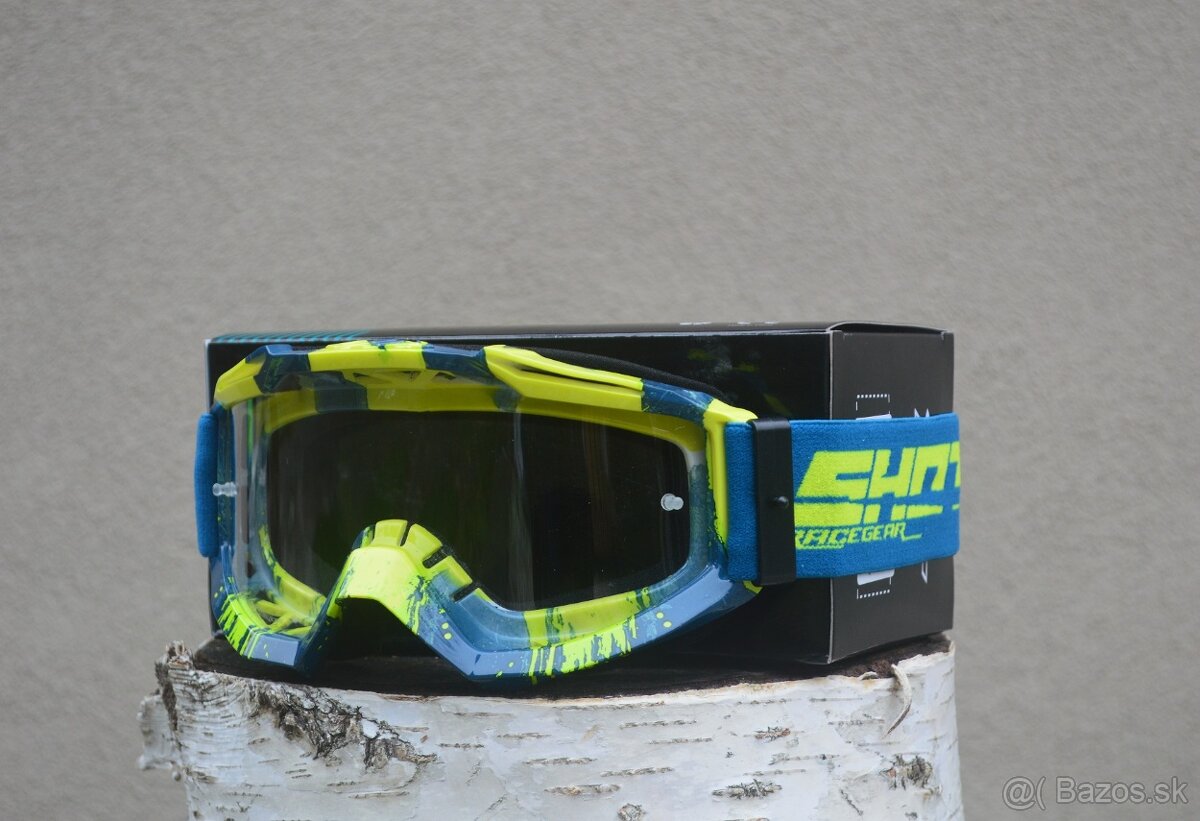 Predám mx sx okuliare SHOT žlté navy - 2