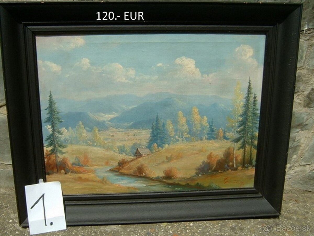 Obrazy pekné olejomaľby na plátne 9 kusov - 2