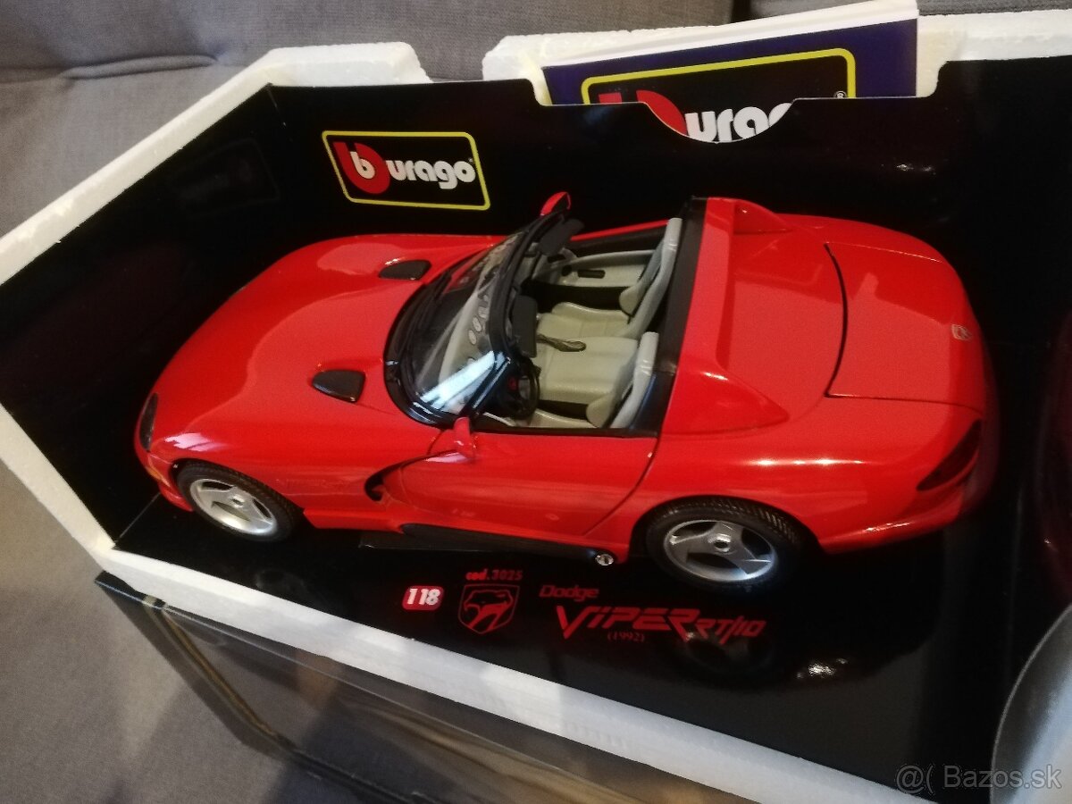 1:18 DODGE Viper RT10 1992 Bburago krabica+katalog - 2