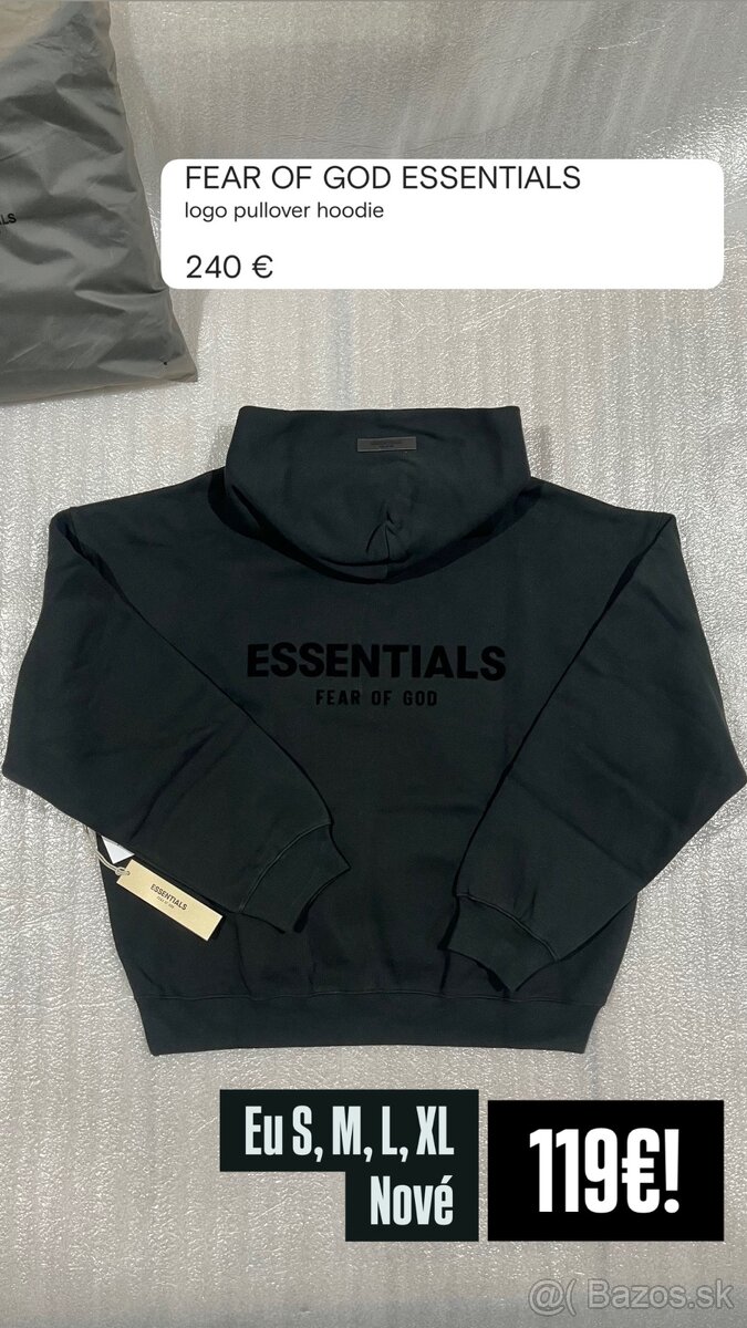 Essentials ORIGINAL čierna mikina hoodie black - 2