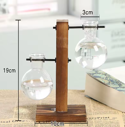 Kreatívna hydroponická váza s dreveným rámom NOVÝ - 2