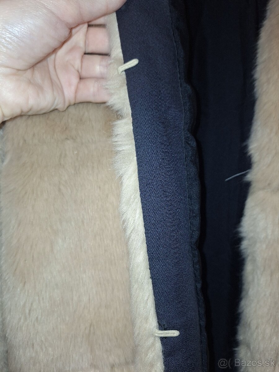 Kožušinový béžový kabát - 2