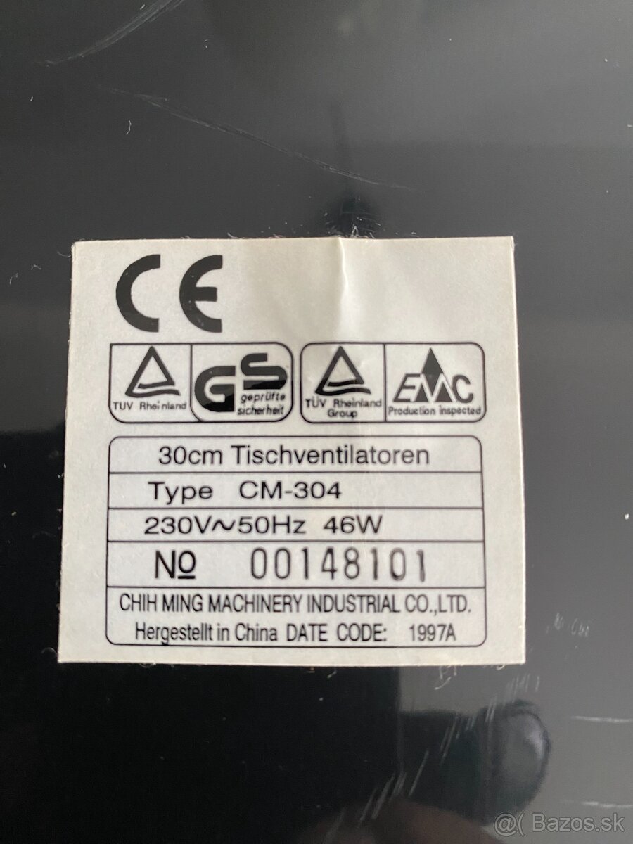 Ventilátor stolový biely - 2