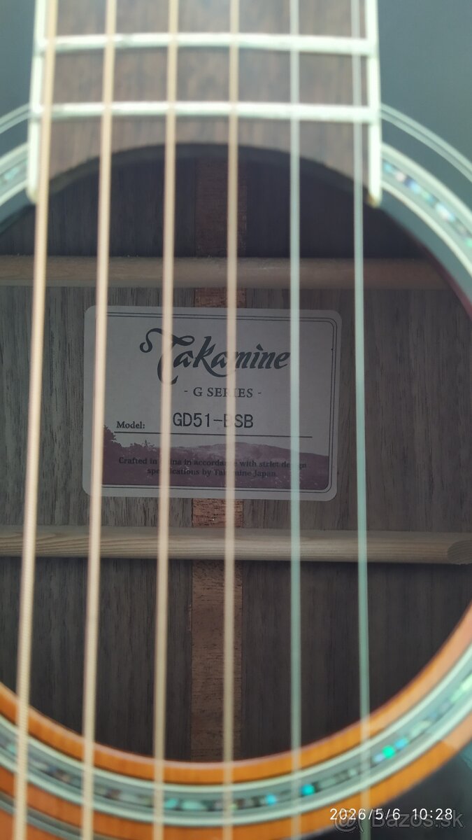 Predám gitaru Takamine GD51 BSB - 2