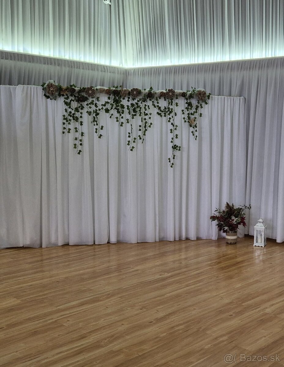 SVADBA/OSLAVA fotostena z juty a brečtanu - 2