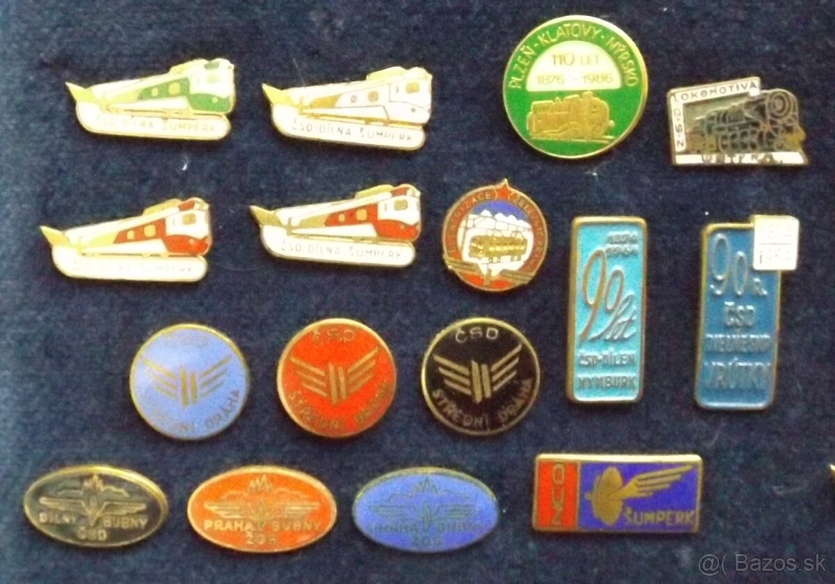 odznaky - železnica, dráha, vlaky, ČSD, doprava - 2