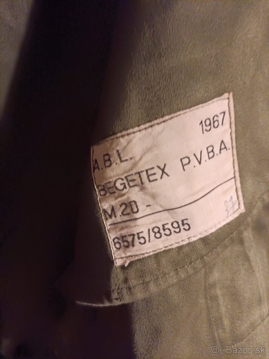 Poľná bunda s kapucňou M64 zelená Belgicko original - 2