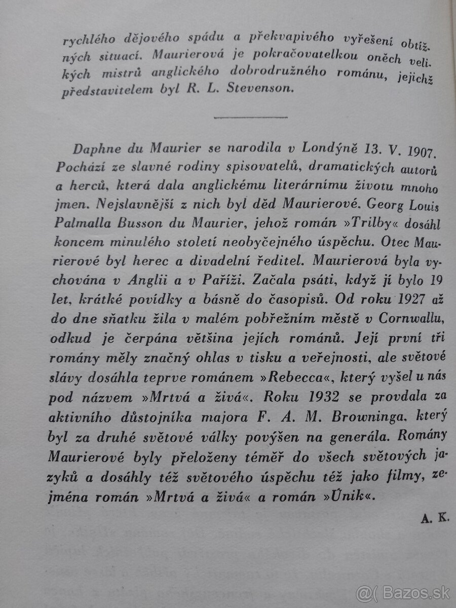 D. D. Maurier. Únik - 2