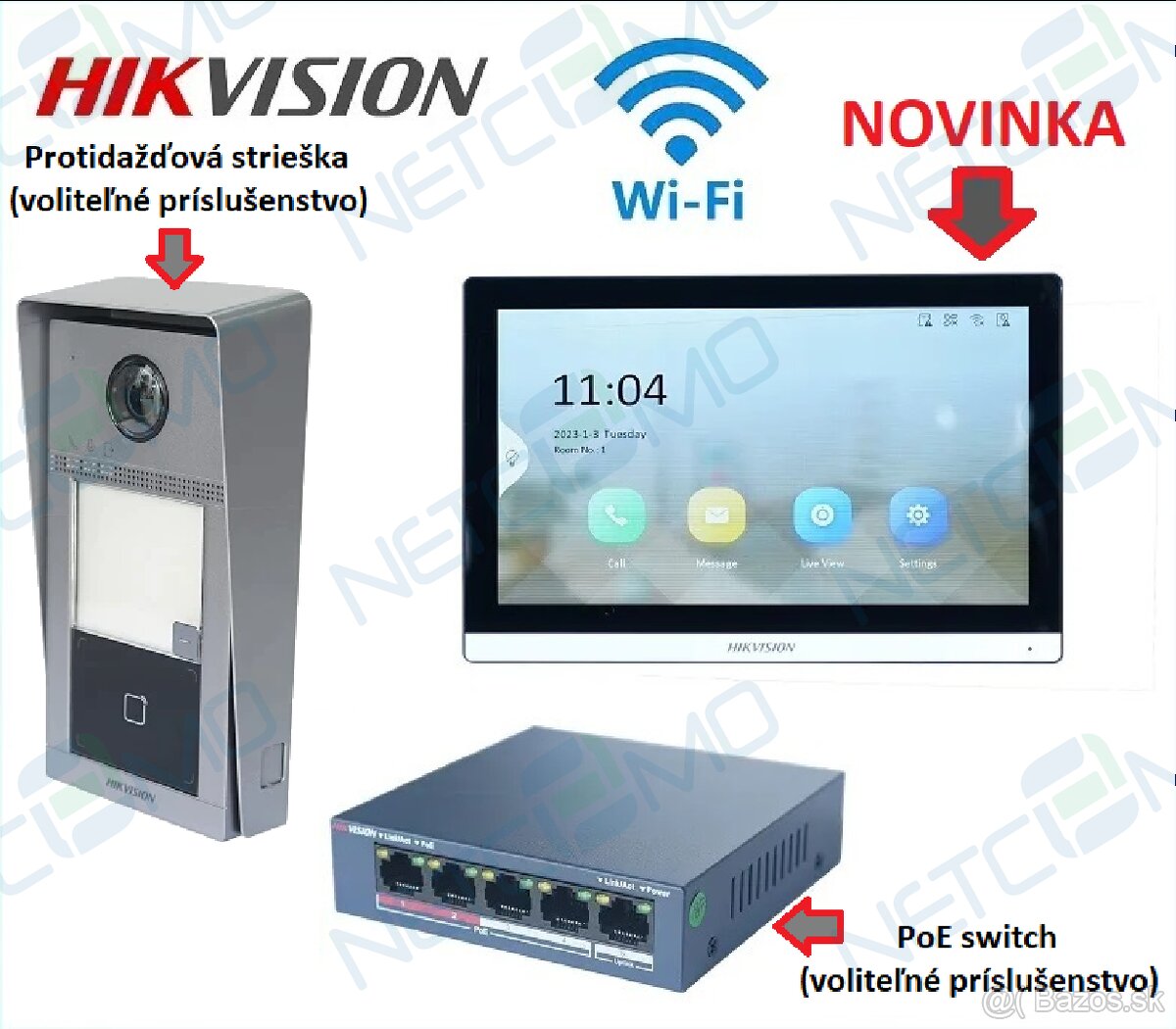 Videovrátnik Hikvision DS-KV8113-WME1 s novým typom monitora - 2