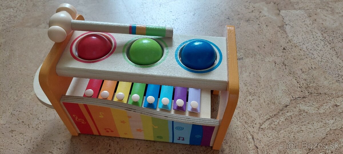 Drevená zatĺkačka s xylofónom - 2