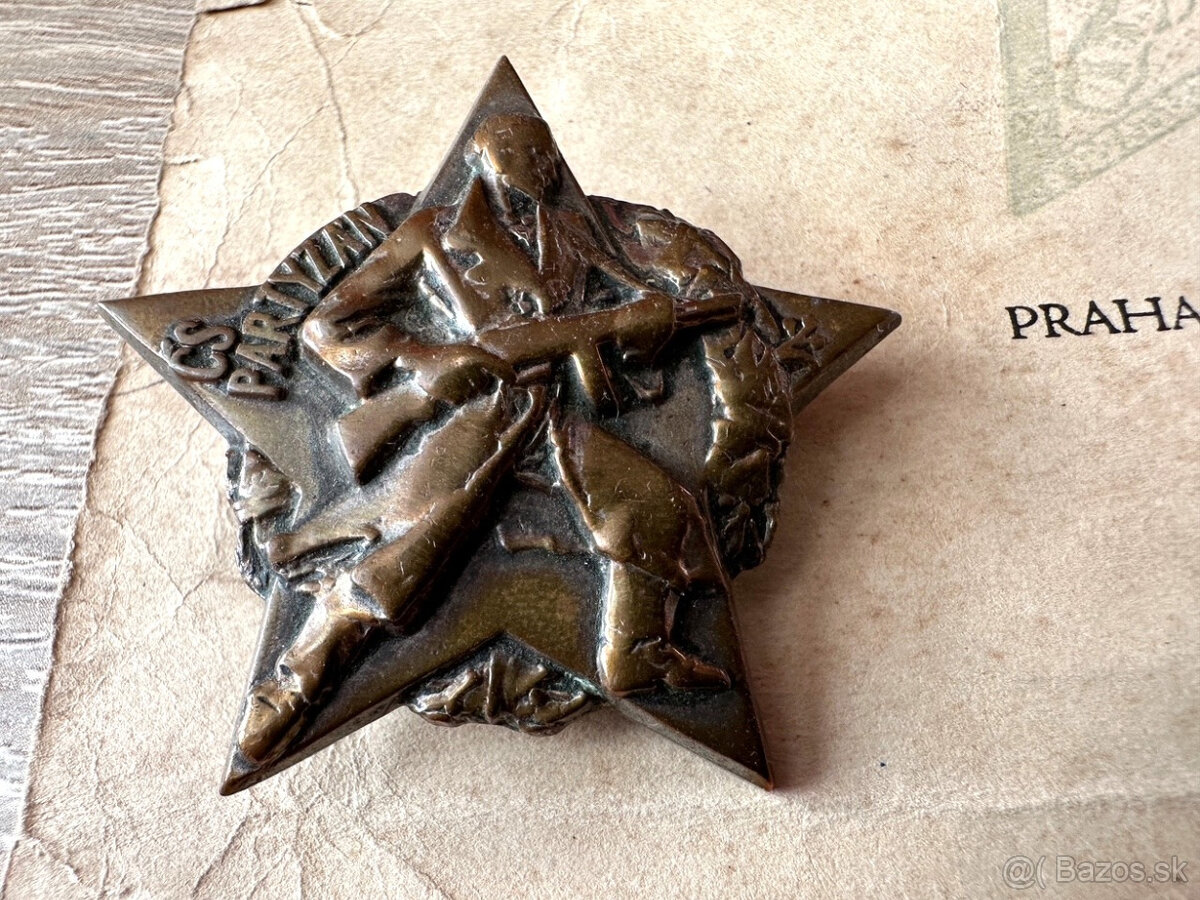 čs. odznak partyzán s dekretem o udělení - 2