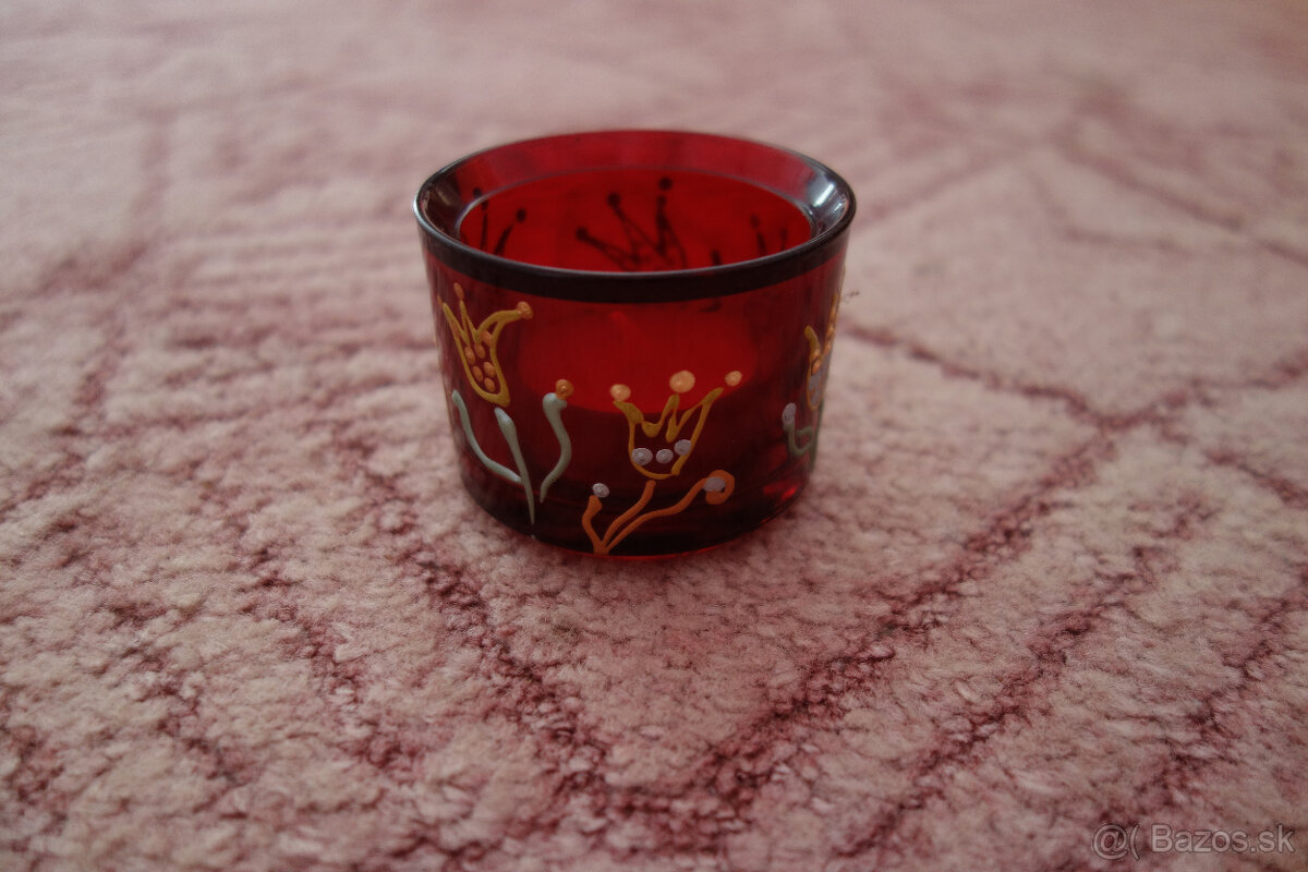 Svietnik na čajovú sviečku červený - 2