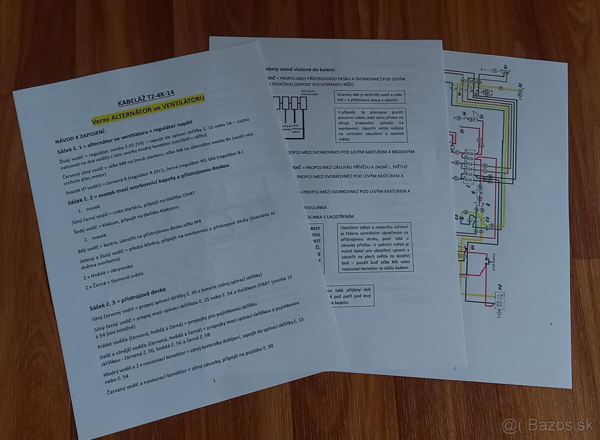kabeláž na malotraktor TZ-4K-14 - 2