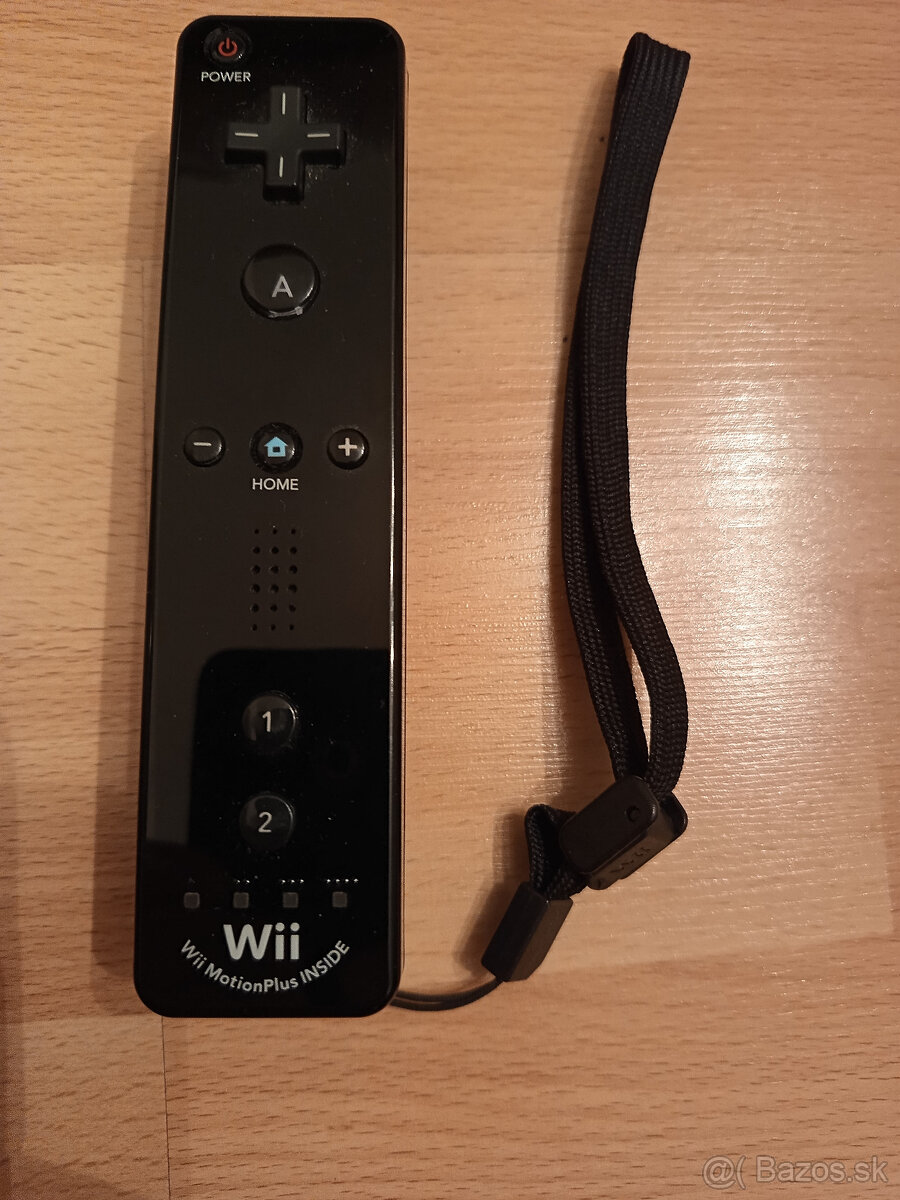 Nintendo Wii - originál Nintendo ovládač s MotionPlus ČIERNY - 2
