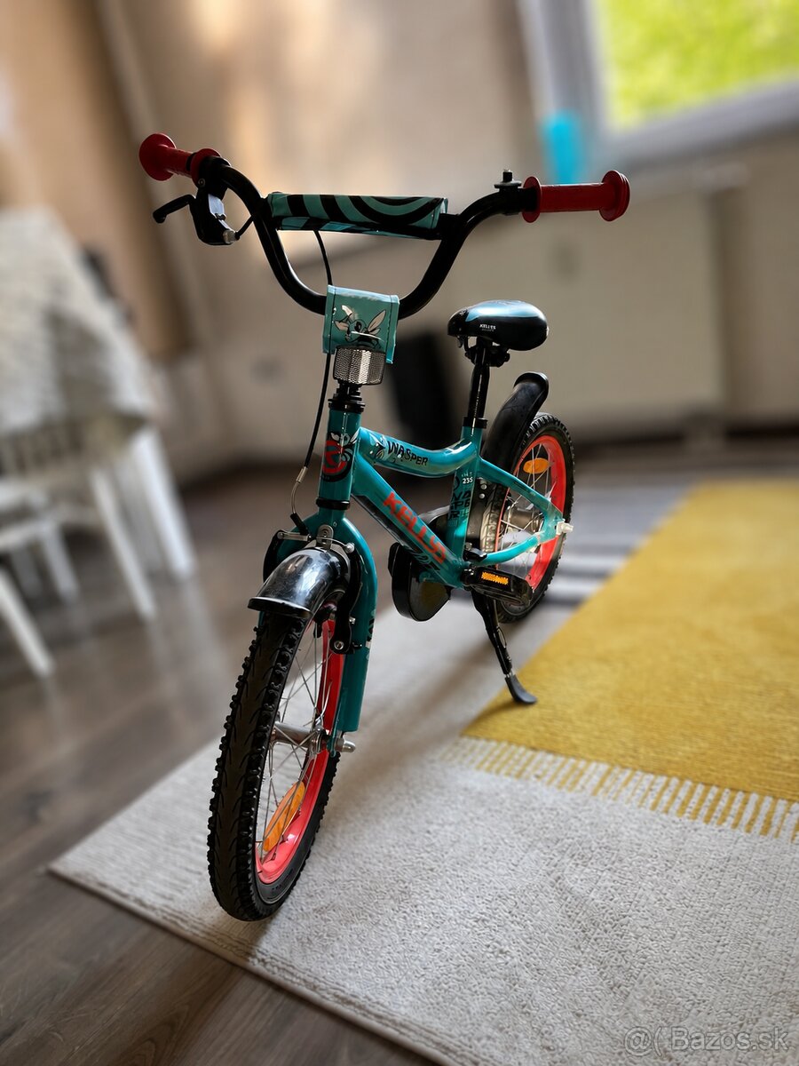 Detský bicykel Kellys Wasper 16” - tyrkysový - 2