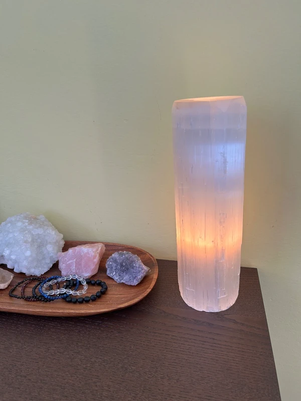 STOLOVÁ LAMPA z kameňa SELENIT 3,90 kg - 2