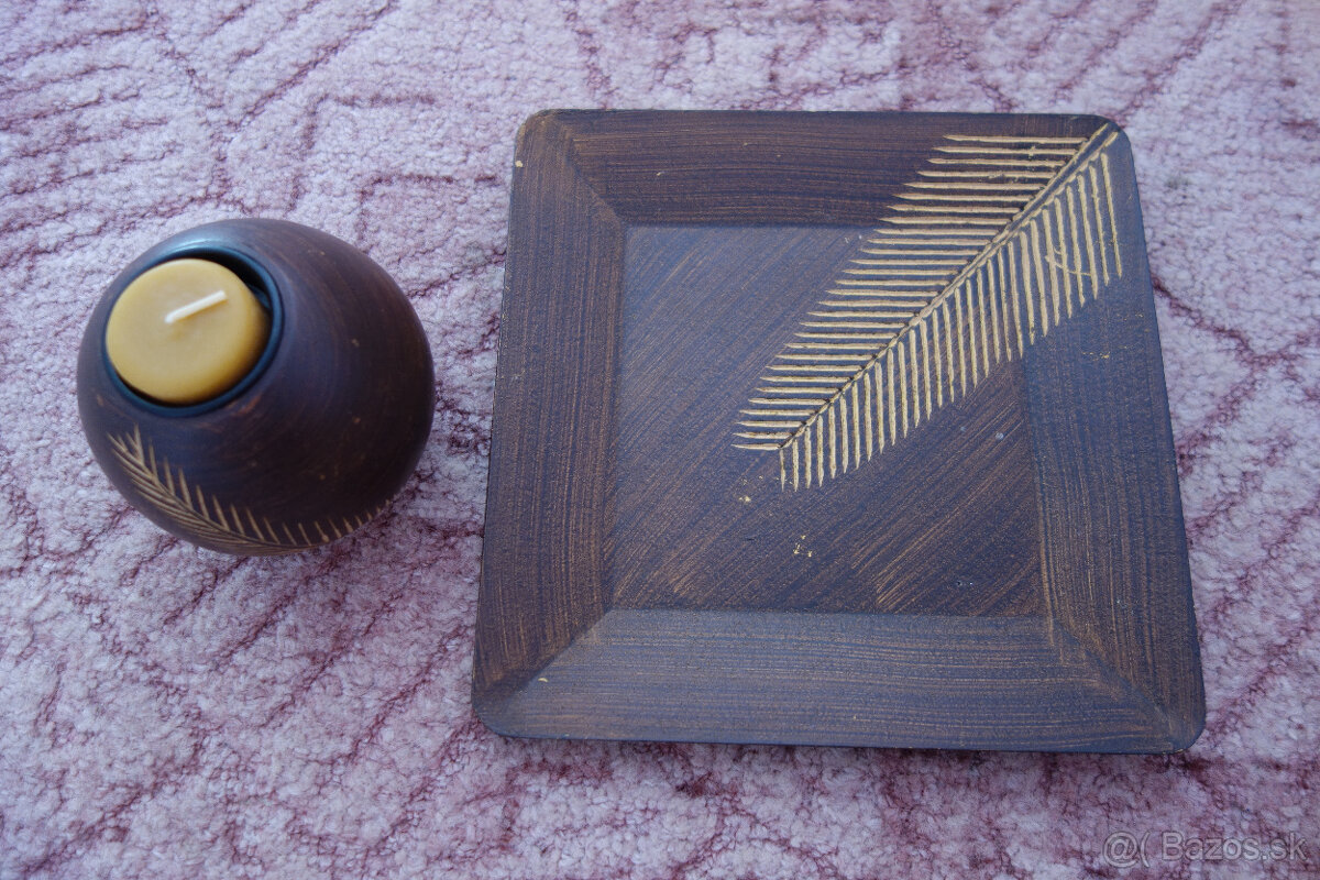 Drevený svietnik s táckou - 2