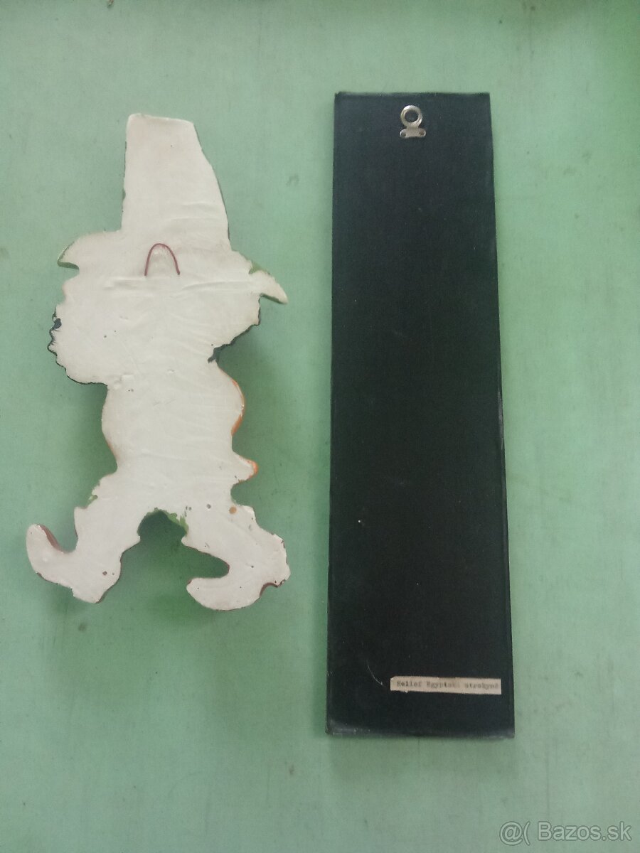 Retro soška a medený obraz. - 2