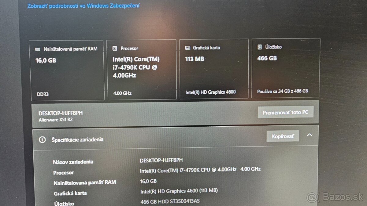 Dell Alienware X51 R2 / i7 4790K s monitorom - 2