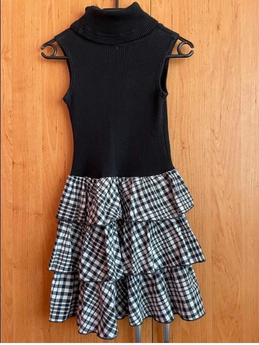 čierno-biele rolákové šaty v.134 - 2