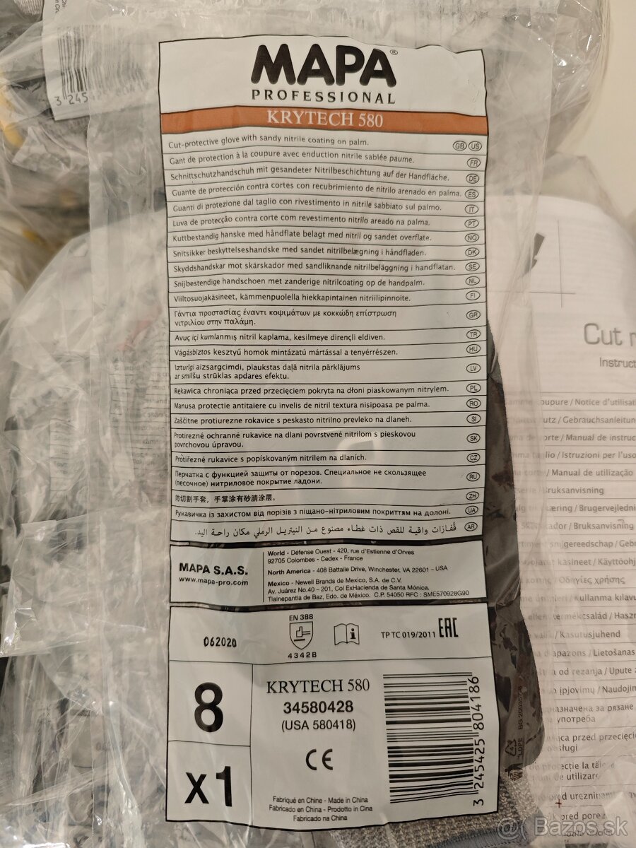 Predám vysokoodolné rukavice KRYTECH MAPA 580 - 2