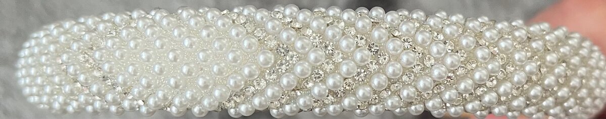 Štrasová a perličková čelenka - 2