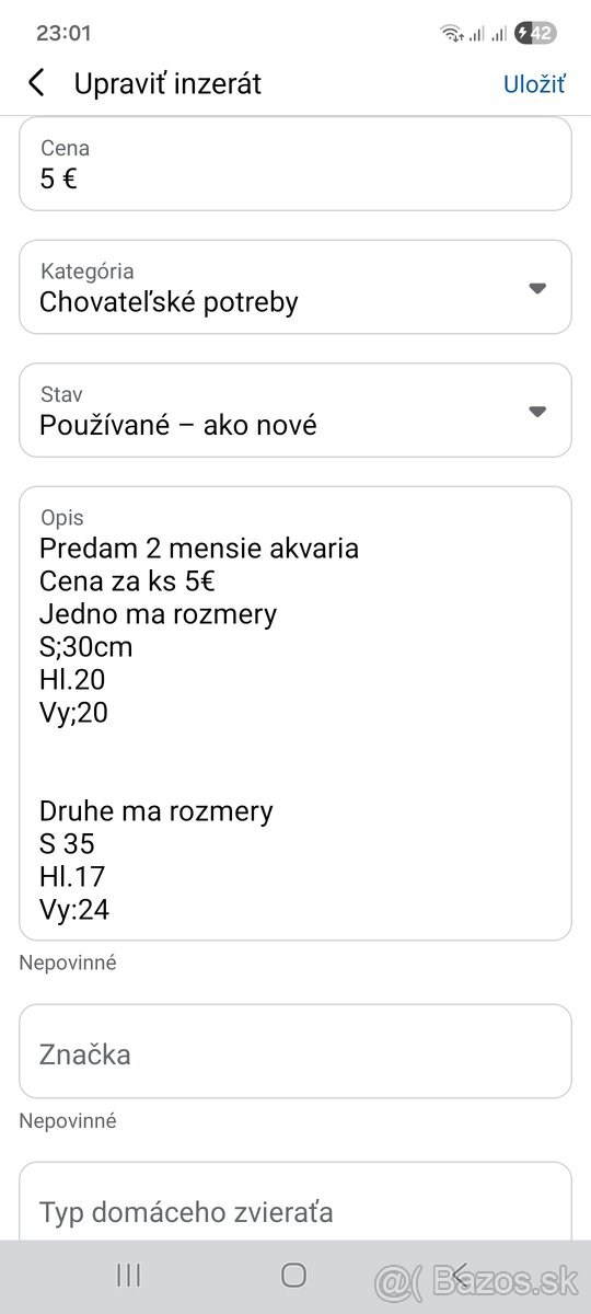 Predam mensie akvariun - 2