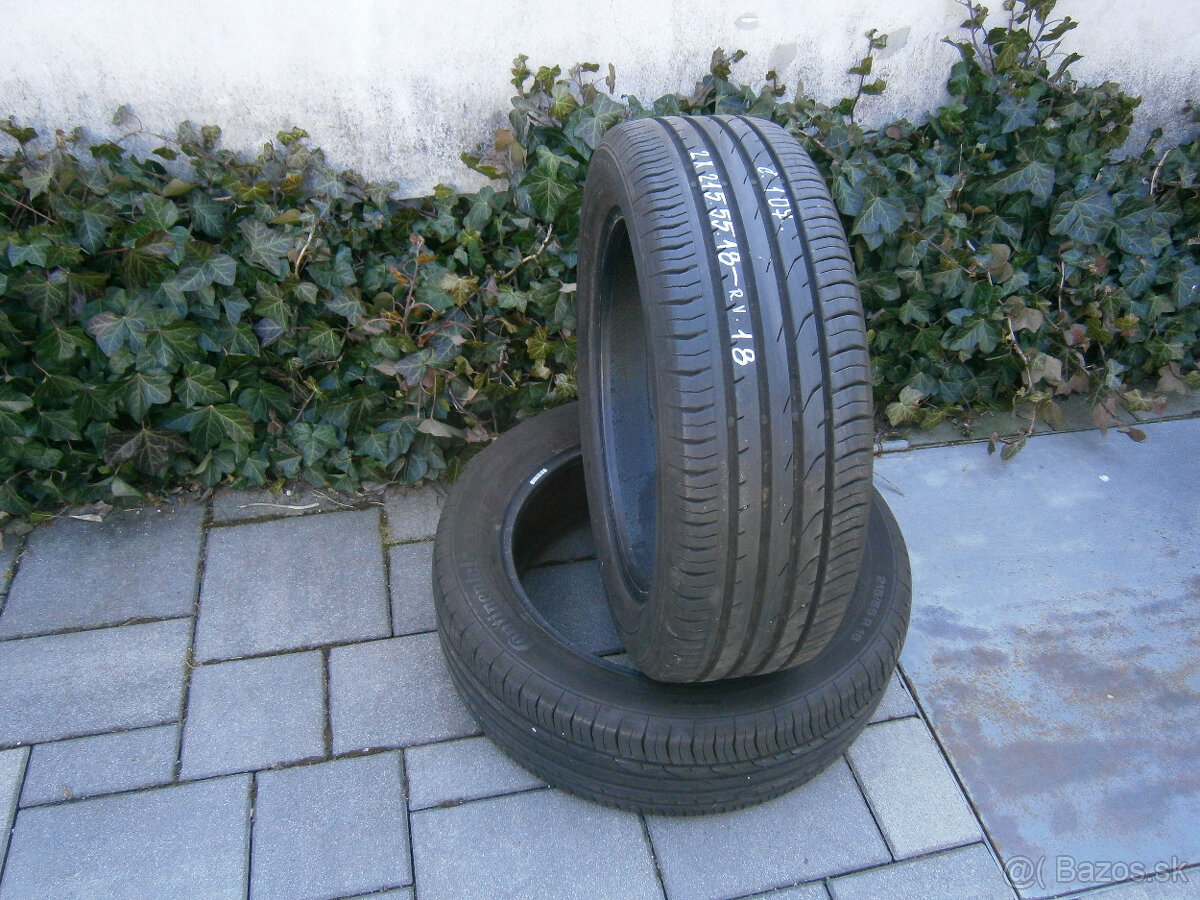 Predám 2x letné pneu Continental 215/55 R18 95HML - 2