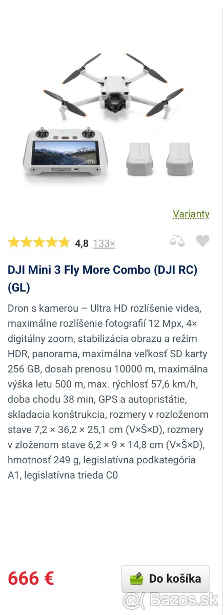 Predám NOVÝ dron DJI Mini 3 - 2