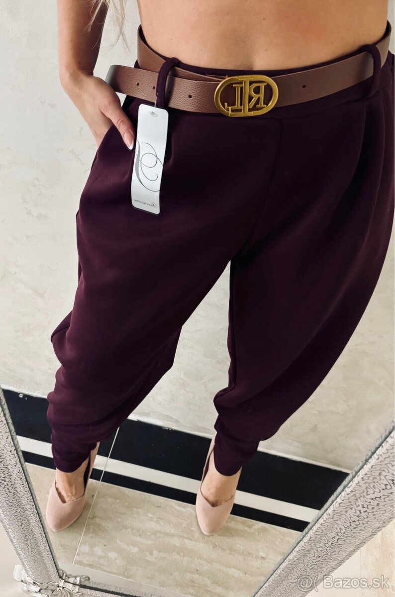 Damske mega nohavky bordo - 2