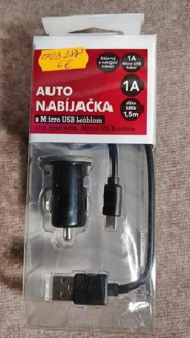 USB nabíjačka MOBILNET 12/24V s káblom 1,5m - 2