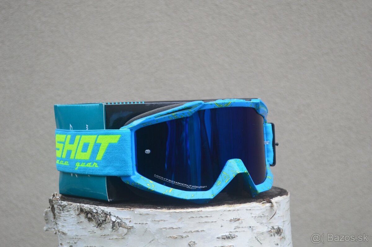 Predám mx sx okuliare SHOT modré žlté zrk.sklo - 2